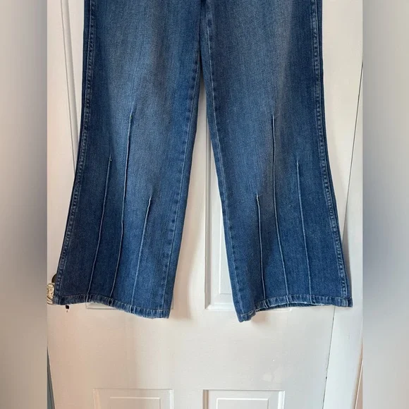AMO Sara Trouser Dark Wash Wide Leg Striped in Delight Denim Jeans in Size 26 - Picture 11 of 16